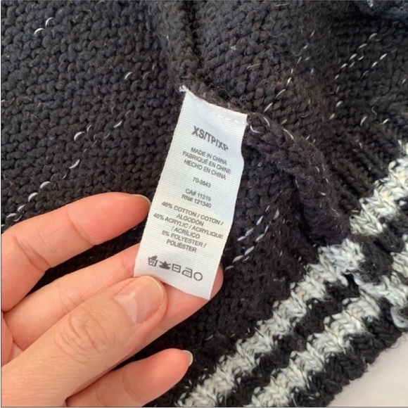 Garage drop shoulder button cardigan, size XS, black/white/grey - Picture 5 of 9